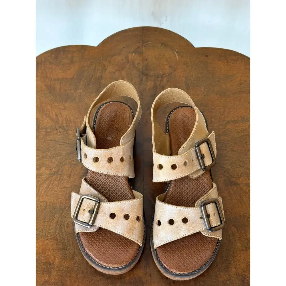 NIB Casta Taupe / Pistachio Leather Strappy Sandal PORTUGAL #0592 SZ 40